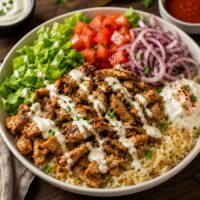 Chicken shawarma rice bowl